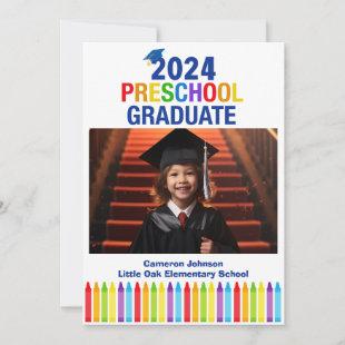 2024 Preschool Photo Custom Kids Graduation Announcement