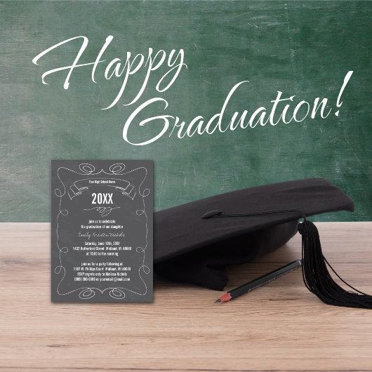 20XX Chalkboard Graduation Announcements