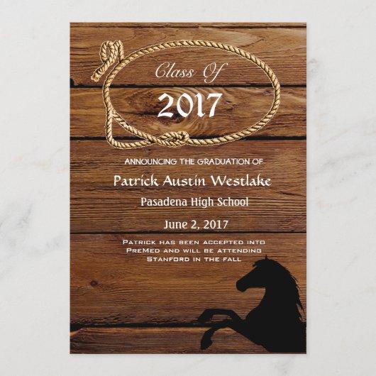 20XX Wood, Rodeo Style Graduation Announcement