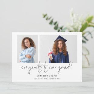 2 Photo Congrats Grad Graduation Announcement