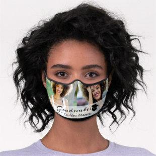 2 Photo Modern Graduation Personalized Premium Face Mask