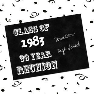 30th Year Class Reunion Vintage Style Invitation
