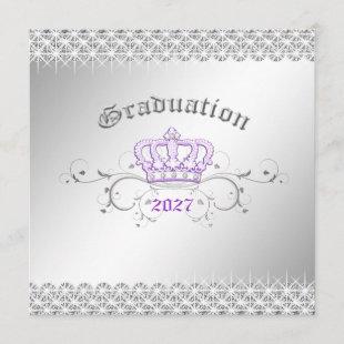 311-Queen for a Day | Graduation Party Lilac Invitation