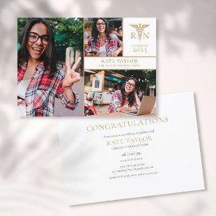 3 Photo Collage RN Nursing Graduation Party Invitation