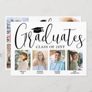 4 Graduates Joint Graduation Party Photo Collage Invitation