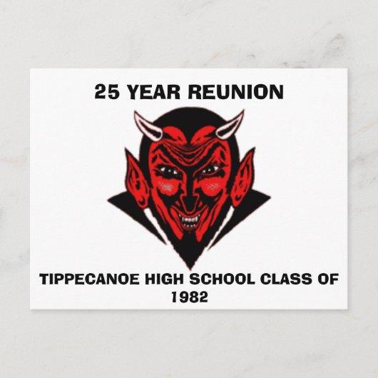 555, TIPPECANOE HIGH SCHOOL CLASS OF 1982, 25 Y... INVITATION POSTCARD