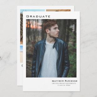 5 Photo Grid | Simple Minimalist Graduation  Invitation