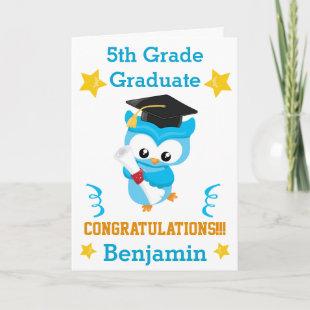 5th grade graduate blue and gold card