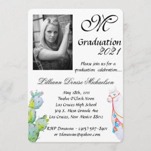 5x7 Graduation Part Invitation Boho Llama Bohemian
