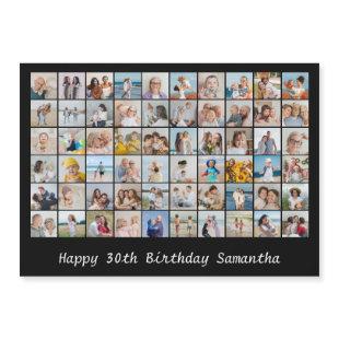 60 Photo Collage Name & Age Birthday Magnetic Card