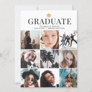 9 Photo Collage Minimalist White Graduation