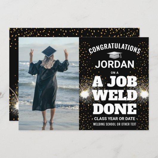 A Job Weld Done Torch & Sparks Welder Graduation Invitation