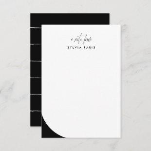 A note from modern black script personalized enclosure card