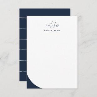 A note from modern navy script personalized enclosure card