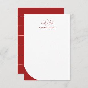 A note from modern red script personalized enclosure card