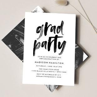 Abstract Black and White Graduation Party Invitation