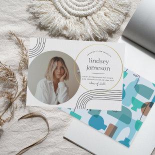 Abstract | Blue Photo Graduation Announcement