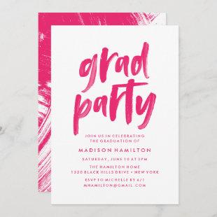 Abstract Hot Pink | Graduation Party Invitation
