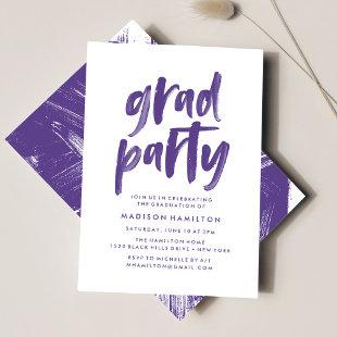 Abstract Purple Graduation Party Invitation