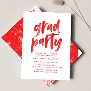 Abstract Red Graduation Party Invitation