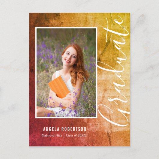Abstract Rustic Country Photo Graduation Invitation Postcard