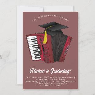 Accordion Music Graduation Party Invitation