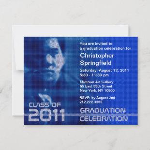 Add Photo Class of 2011 Invitation Sci fi Blue 7