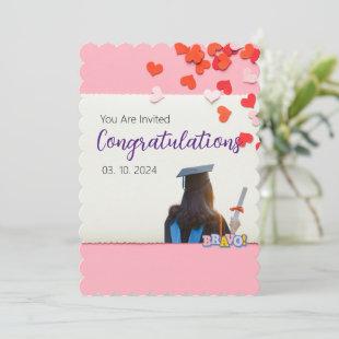 Adorable invitation decorated with hearts