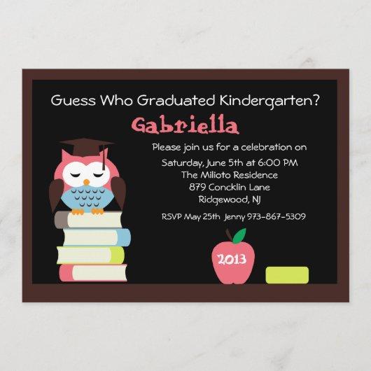 Adorable Wise Owl Kids Graduation Invitation