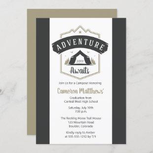 Adventure Awaits Camping Graduation Party Invitati Invitation