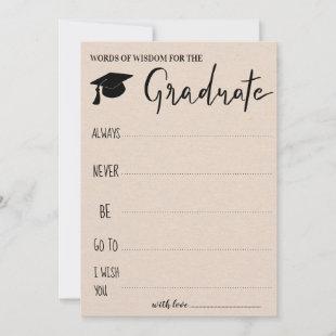 Advice For The Graduate | Kraft Paper Invitation