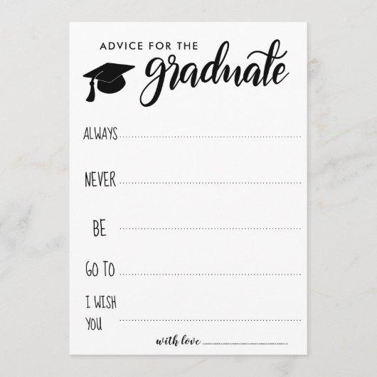 Advice For The Graduate | Minimalist Invitation