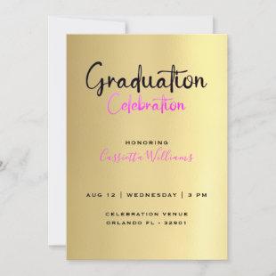 African American Gold Graduation Celebration Invitation