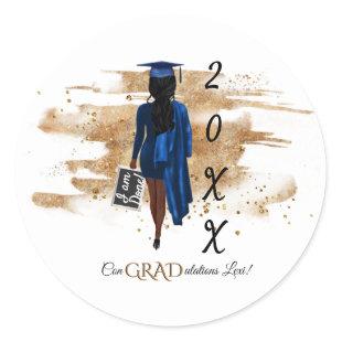 African American Graduation Round Sticker