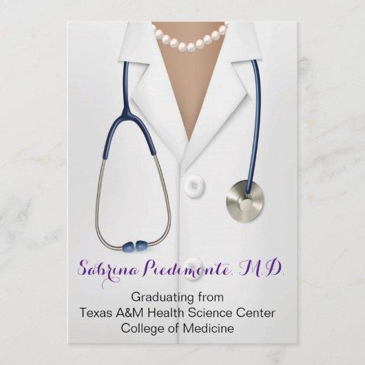 African Female Doctor Graduation Party Invitation