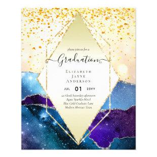 Agaite Glitter GRADUATION Party Invites Glam CHIC Flyer