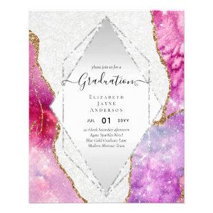 Agaite Glitter GRADUATION Party Invites Glam CHIC Flyer