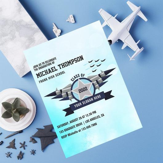 Airforce themed Graduation Party Invitation