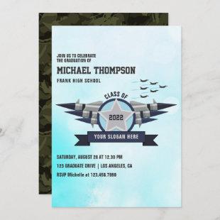 Airforce themed Graduation Party Invitation