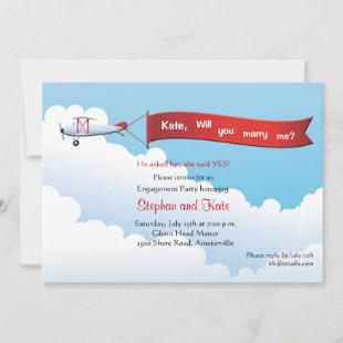 Airplane Banner Engagement Party Invitation