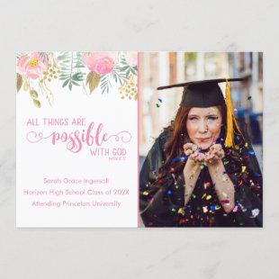 All Things Are Possible Bible Verse Graduation Invitation