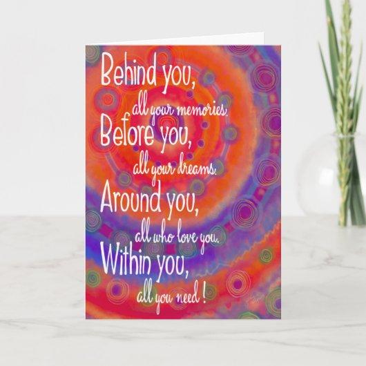 All You Need Inspirational Modern Red Purple Card