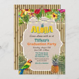Aloha Luau Tropical Graduation Party Invitation