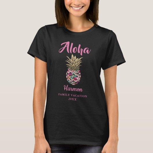 Aloha Pink Pineapple Family Vacation Custom T-Shirt