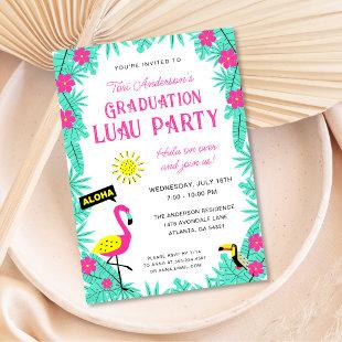 Aloha Tropical Hawaiian Graduation Luau Party  Invitation