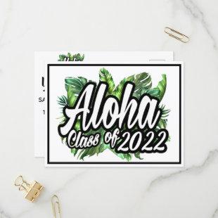 Aloha Tropical Luau Class of 2022 Graduation Party Invitation Postcard
