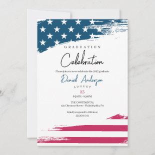 American Flag Graduation Party Invitation