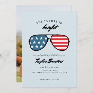 American Flag Graduation Party Sunglasses Future Invitation