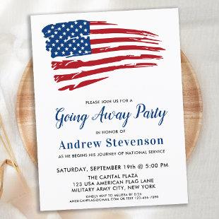 American Flag Military Going Away Party Announcement Postcard