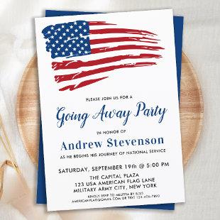 American Flag Military Soldier Going Away Party Invitation